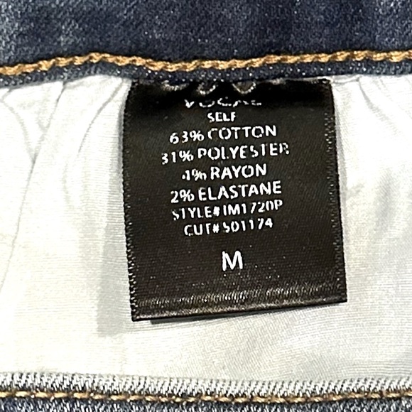 VOCAL Jeans, Blue Side Leg Zip Ultra Stretch Skinny Ankle, Women’s Size M (4/6) - Picture 5 of 5